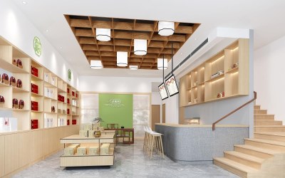 新中式茶叶店3D模型下载